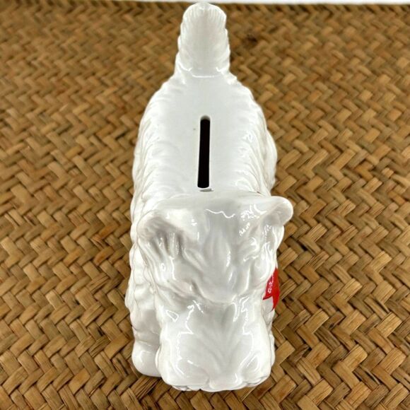 Knobler West Highland White Scottish Terrier Piggy Bank.  6" L x 5" H x 2 1/2" W - Picture 7 of 7